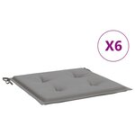 vidaXL Coussins de chaise jardin lot de 6 gris 50x50x3 cm tissu oxford