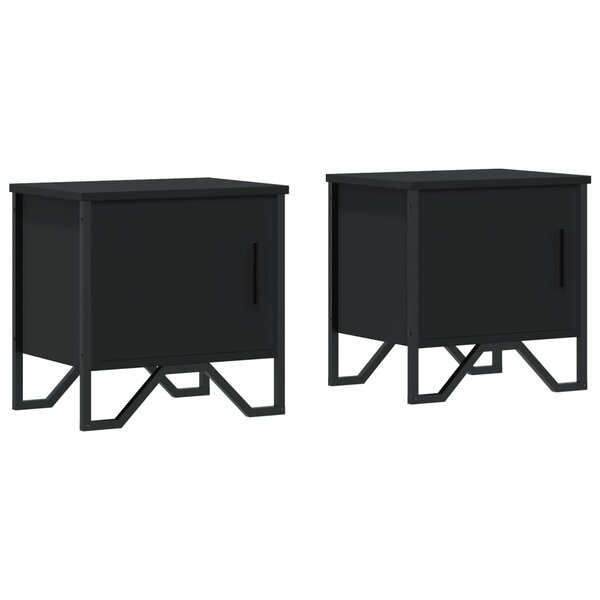 vidaXL Tables de chevet 2 Pièces Noir 40 x 30 x 40 cm Aggloméré
