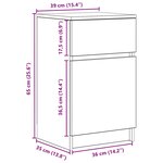 vidaXL Table de chevet sonoma gris 39x35x65 cm bois d’ingénierie