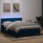 vidaXL Sommier à lattes de lit et matelas bleu foncé 140x220cm velours