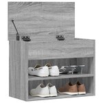 vidaXL Banc à chaussures Sonoma gris 60x30x45 cm Bois d'ingénierie
