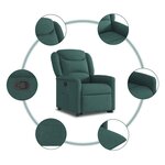 vidaXL Fauteuil inclinable vert foncé tissu