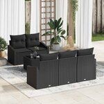 vidaXL Ensemble de canapé de jardin Manuel 6 Pièces Noir 55 x 55 x 37 cm