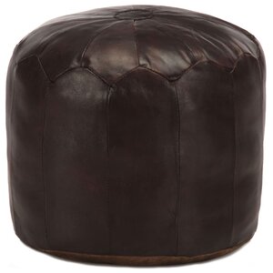vidaXL Pouf 40 x 35 cm Marron foncé Cuir véritable de chèvre