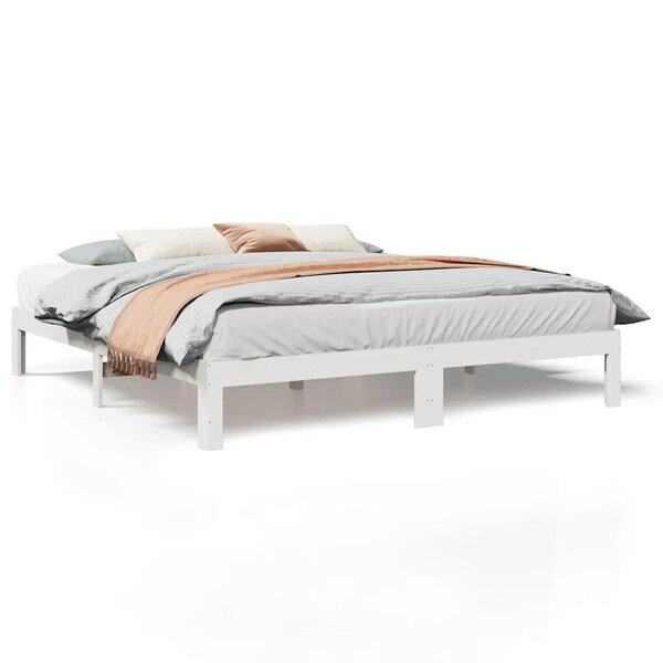 vidaXL Cadre de lit sans matelas blanc 180x200 cm bois massif de pin