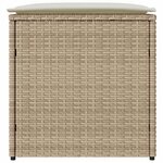 vidaXL Boîte à coussins avec stockage Beige 50 x 50 x 50 cm polyrotin