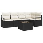 Ensemble de Canapé de Jardin vidaXL 5 Pièces avec Coussins en Rattan Poly Marron