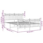 vidaXL Cadre de lit métal sans matelas et pied de lit blanc 135x190 cm