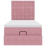 vidaXL Cadre de lit ottoman avec matelas rose 90x200 cm velours