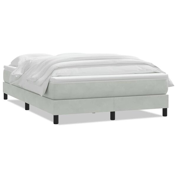 vidaXL Sommier à lattes de lit et matelas gris clair 160x210cm velours