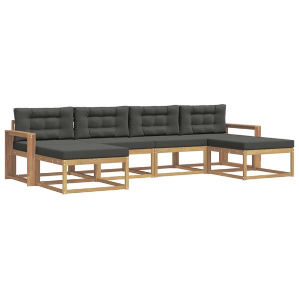 vidaXL Ensemble de canapés d'extérieur 6 pc Blanc et anthracite