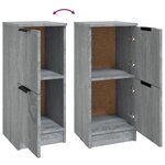 vidaXL Buffets 2 Pièces Sonoma gris 30x30x70 cm Bois d'ingénierie