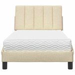 vidaXL Lit avec matelas crème 90x200 cm tissu