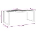 vidaXL Table de jardin pour repas Gris 200 x 90 x 75 cm