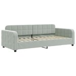 vidaXL Lit de jour avec gigogne et matelas gris clair 90x200cm velours