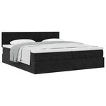 VidaXL Cadre de lit ottoman avec matelas noir 160x200 cm velours