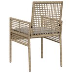 Chaises de jardin vidaXL 2 Pièces avec coussins beige en poly rotin