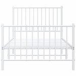 vidaXL Cadre de lit métal sans matelas avec pied de lit blanc 90x200cm