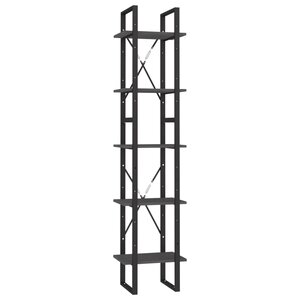 vidaXL Bibliothèque à 5 niveaux Gris 40x30x175 cm Bois de pin