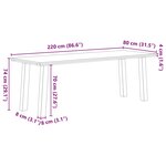 vidaXL Table à manger marron clair bois de chêne massif rectangulaire