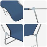 vidaXL Chaises longues pliables lot de 2 Acier et tissu Bleu