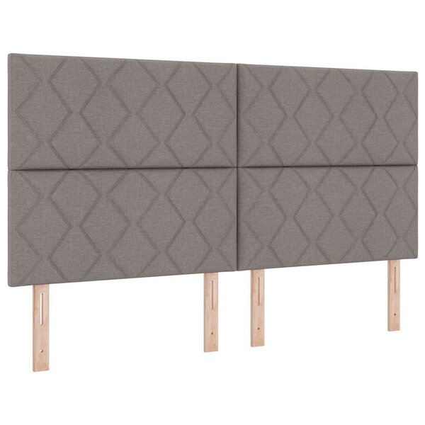 vidaXL Lit à ressorts avec tête de lit Taupe 180 x 200 cm tissu