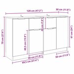 vidaXL Buffets 2 Pièces Chêne artisanal 60 x 30 x 70 cm Bois d'ingénierie