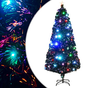 vidaXL Arbre de Noël pré-éclairé avec support et LED 180 cm fibre optique