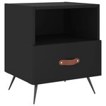 vidaXL Tables de chevet 2 Pièces noir 40x35x47 5 cm bois d’ingénierie