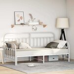 Cadre de lit vidaXL blanc avec lit gigogne 90x190 cm en acier