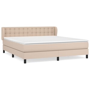 vidaXL Sommier à lattes de lit avec matelas Cappuccino 160x200 cm