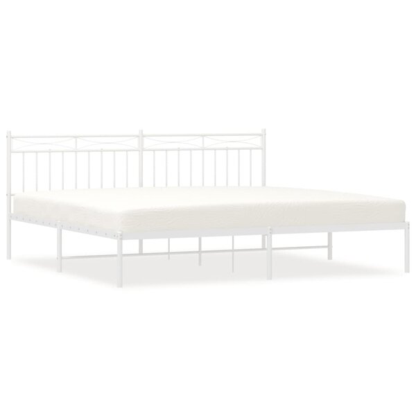 vidaXL Cadre de lit métal sans matelas et tête de lit blanc 200x200 cm
