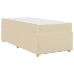 vidaXL Cadre de lit avec matelas Crème 100 x 200 cm tissu