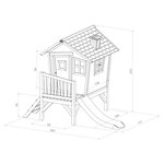 AXI Cabane enfant ROBIN Brun Blanc avec toboggan Vert Citron