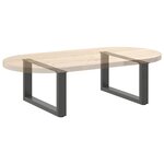 vidaXL Pieds de table basse en U 2 pièces Anthracite 70 x (30-31) cm Acier