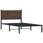 vidaXL Cadre de lit en métal avec tête de lit chêne marron 100x190 cm