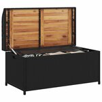 vidaXL Banc de rangement noir résine tressée et bois d'acacia