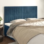 vidaXL Tête de lit Bleu foncé 200 x 5 x 118/128 cm Velours