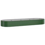 vidaXL Lit surélevé de jardin Acier enduit de poudre 322x100x36cm Vert