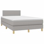 vidaXL Sommier à lattes de lit et matelas gris clair 120x190 cm tissu