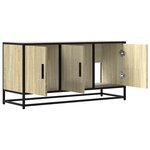 vidaXL Meuble TV chêne sonoma 100x35x50 cm bois d'ingénierie et métal