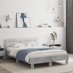vidaXL Cadre de lit sans matelas gris béton 135x190 cm