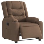 vidaXL Fauteuil inclinable électrique Marron Tissu