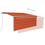 vidaXL Auvent rétractable manuel avec store 3x2 5 m Orange et marron