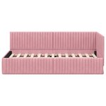 vidaXL Cadre de lit d'angle Rose 90 cm x 190 cm Velours