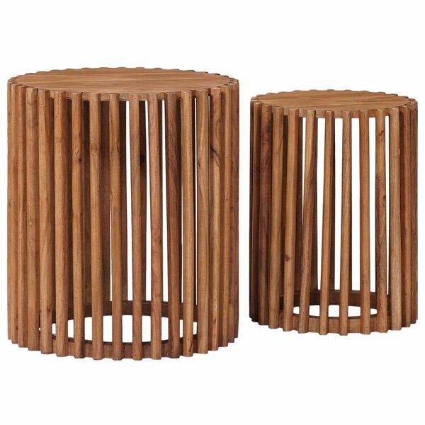 vidaXL Ensemble de Tables de Chevet Artisanales 2 pc Marron Teck