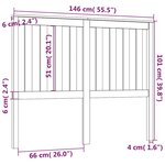 vidaXL Tête de lit Noir 146x6x101 cm Bois massif de pin