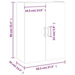 vidaXL Armoire murale sonoma gris 69 5x34x90 cm