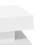vidaXL Table basse rotative à 360 degrés blanc 50x50x34 5 cm