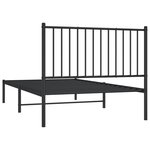 vidaXL Cadre de lit métal avec tête de lit noir 100x190 cm